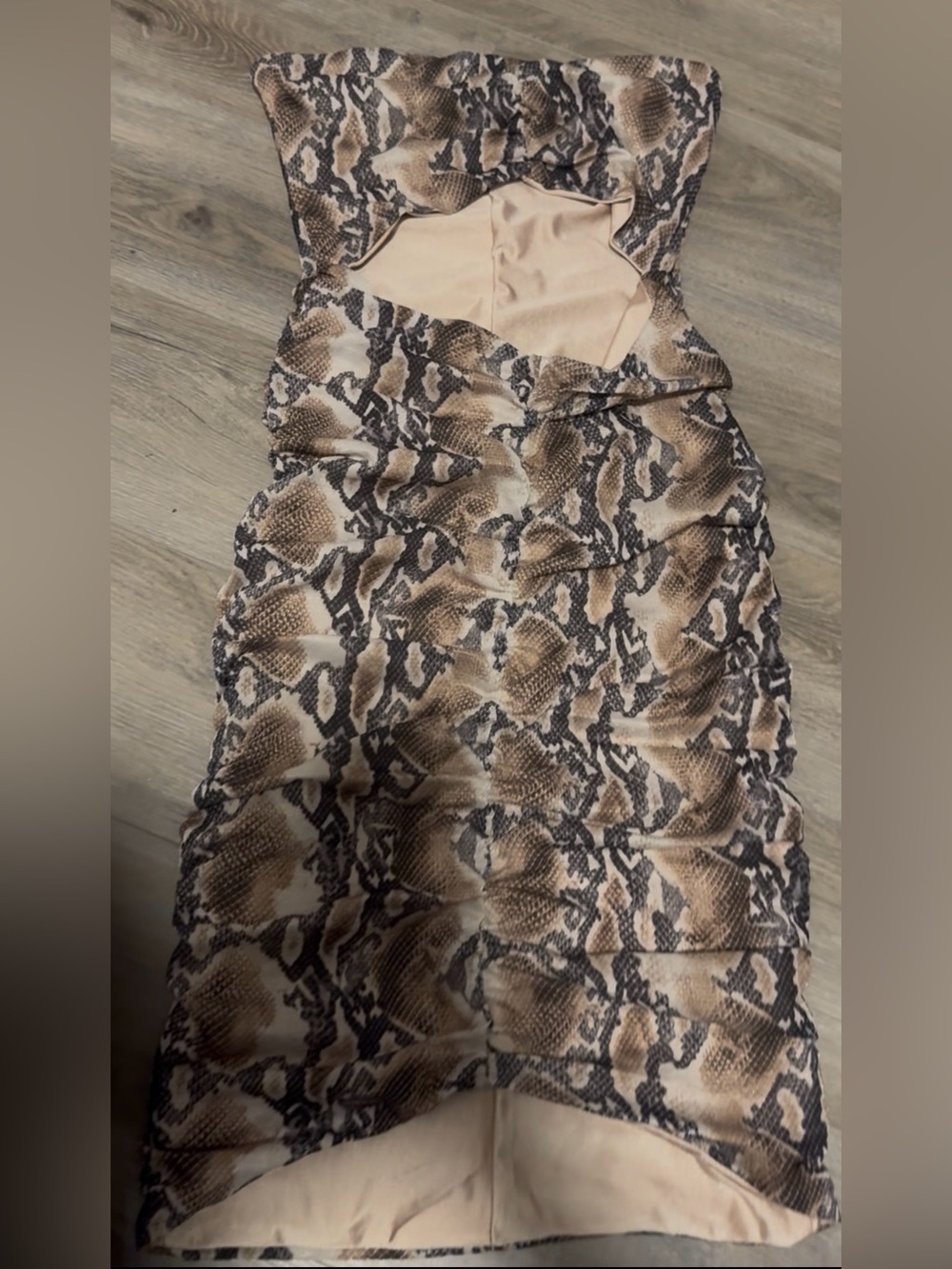 Tiger Mist Strapless Snake Print Dress